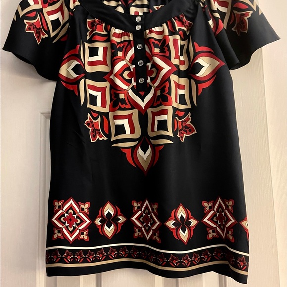 Michael Michael Kors Navy print silk top Medium - Picture 11 of 12